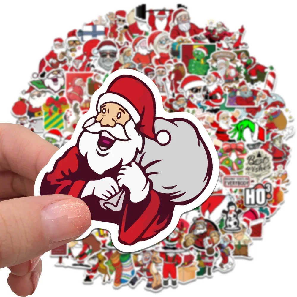 100PCS No-repeat New Christmas Stickers Cartoon Laptops Luggage Scooters Stickers DIY Toys Gift