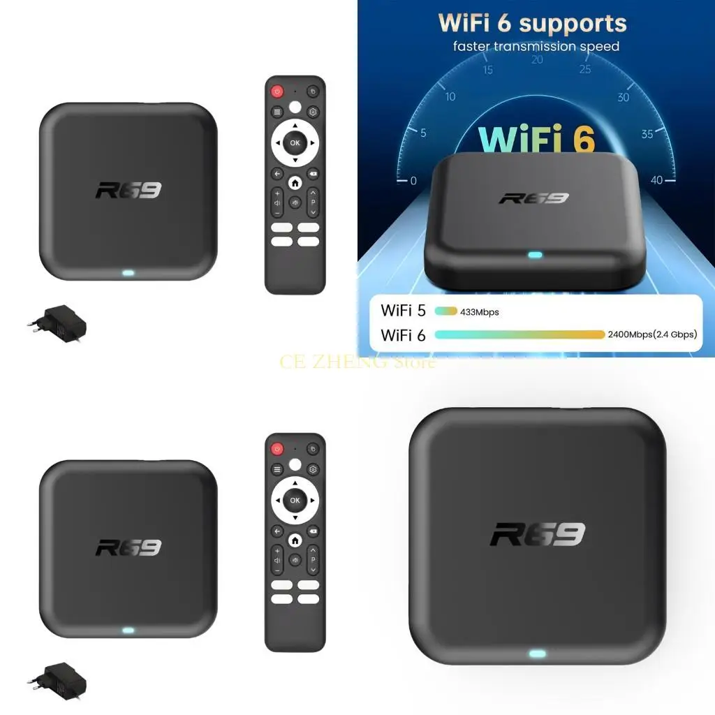 

E56B HDTV-приставка Wi-Fi6 Bluetooth-совместимый 5.0 Медиаплеер 4K Телеприставка с дистанционным управлением Декодирование Театр