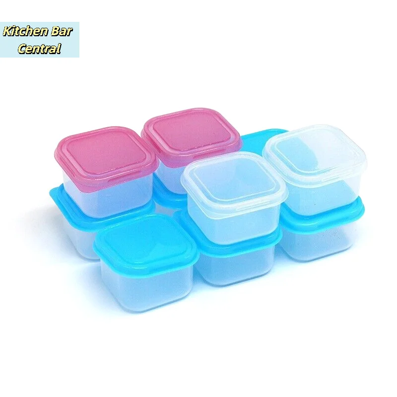 【Random Color Food Storage Container Small Plastic Moisture-proof Container Mini Kitchen Storage Box With Leakproof Lid】