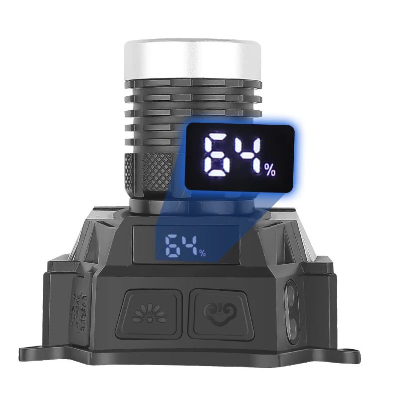 30W White Laser Adjustable Headlamp Built-in Battery with Output Digital Power LED Display Sensor Headlight 800 Lumen Flashlight