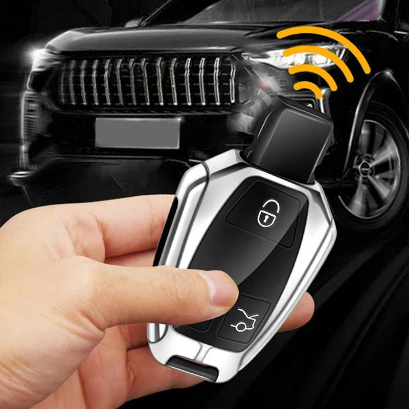 Zinc alloy car remote key case housing for Mercedes C-Class C300 C260 C200 C180 W203 W204 W205 remote protector car accessories.