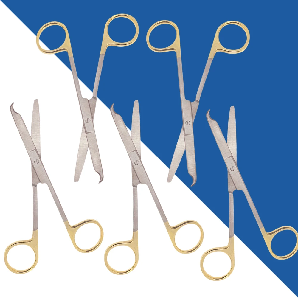 3/5pcs Spencer Suture Removal Scissors Gold Dental Surgical Scissors for Cutting and Removing Stitches