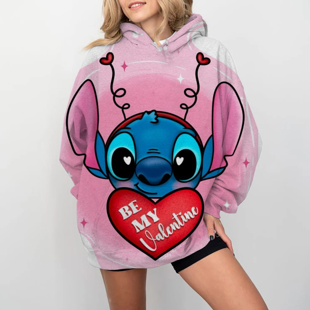 

Cartoon Anime Women Hoodie Stitch Ohana Casual Cool Women Oversized Sweatshirt Spring Autumn Clothing Coat