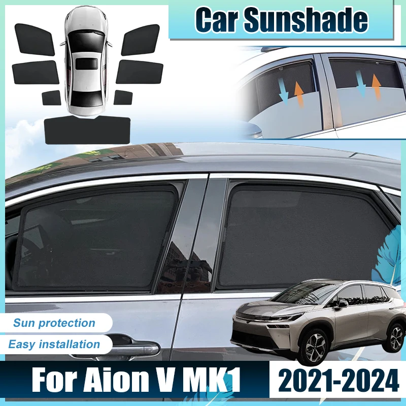 For Aion V MK1 Accessories 2021 2022 2023 2024 Car Window Sun Shade Cover Mesh light Shield Net Sun Blocker Screen UV Protector