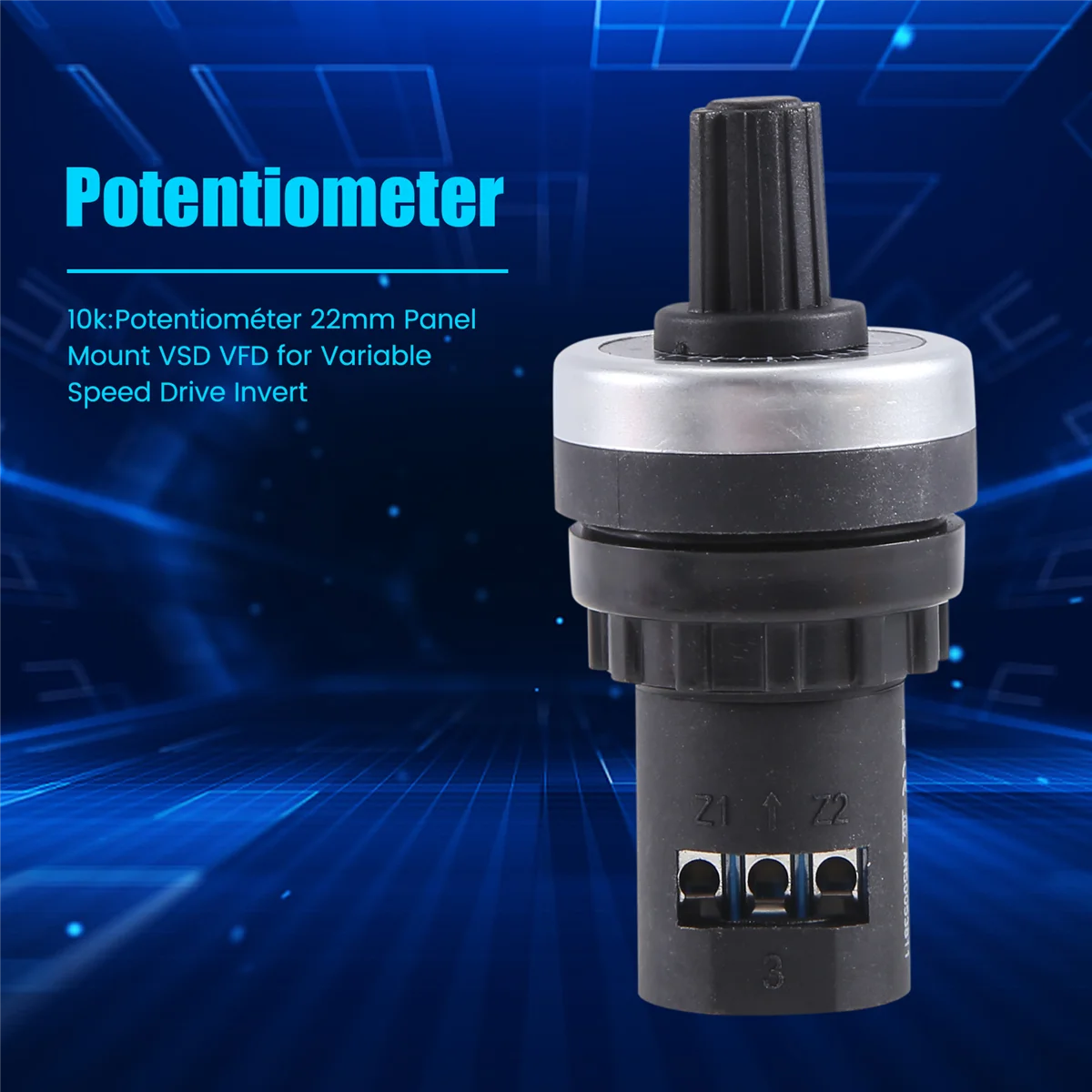 Potensiometer 10K Desain Tahan Lama 22mm Gubernur VSD VFD