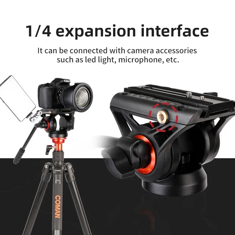 Aluminium Tripod stand for projector video tripod with new fluid head  easy multi-angle Shooting