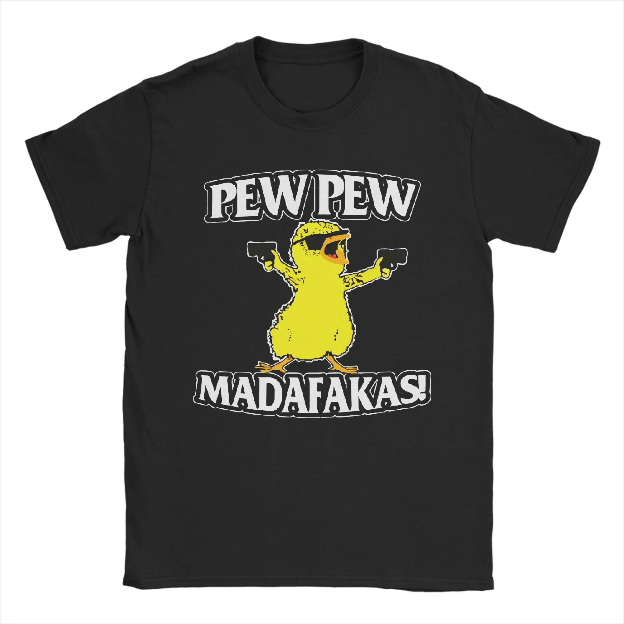 

Men's T-Shirts Duck Pew Pew Madafakas Vintage Pure Cotton Tees Short Sleeve T Shirts Round Neck Clothing Plus Size