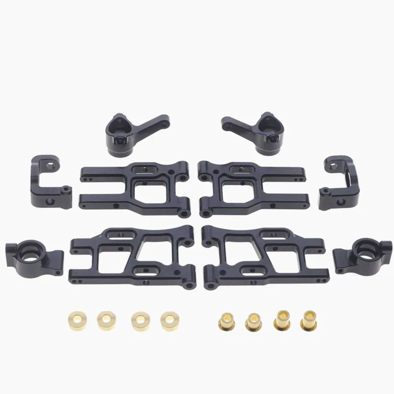 Metal Upgrade Parts Kit Steering Knuckle Block Suspension Arm Set for LC RACING PTG-2 1/10 RC Model Car Spare Accessories