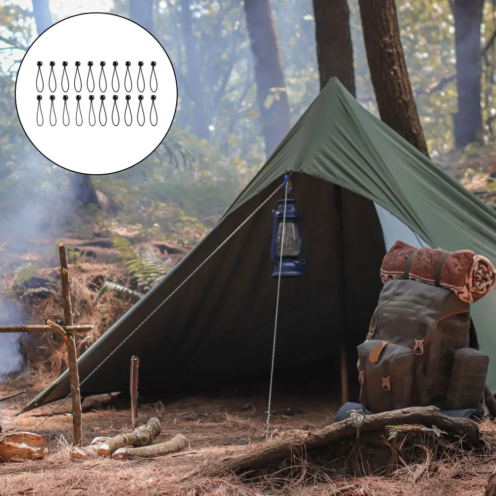 

20Pcs Tent Fixing Rope Premium Nylon Elastic Bungee Cords for Outdoor Camping Awnings Caravans Picnics Storage Strap