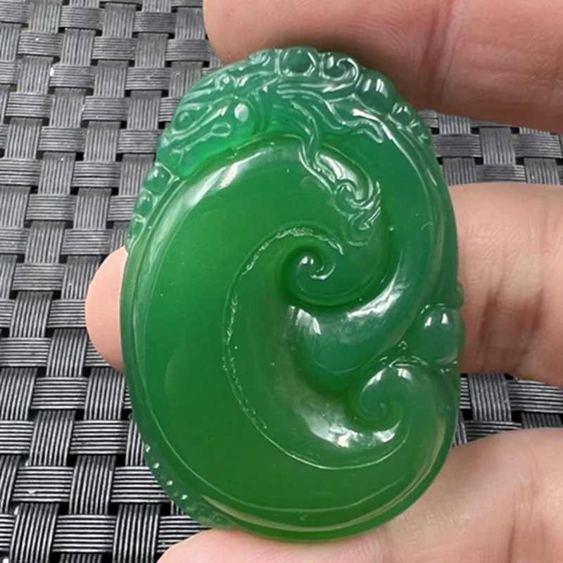 Jade Pendant Ice-like Green Chalcedony Ruyi Pendant Turquoise Agate Lucky Brand Jade Ruyi Pendant