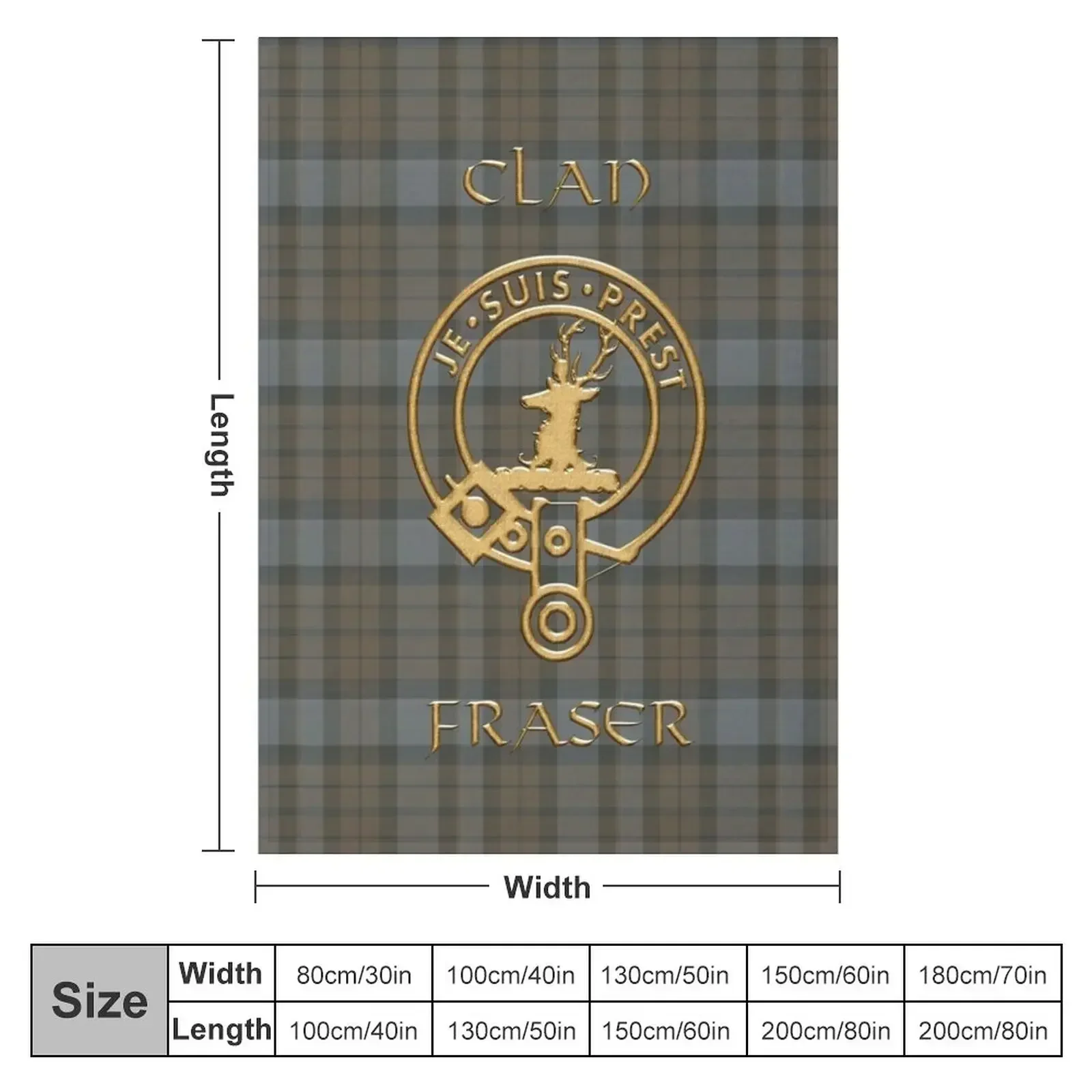 Shield Clan Fraser - Je suis Prest Throw Blanket Giant Sofa valentine gift ideas Soft Fashion Sofas Travel Shaggy Blankets