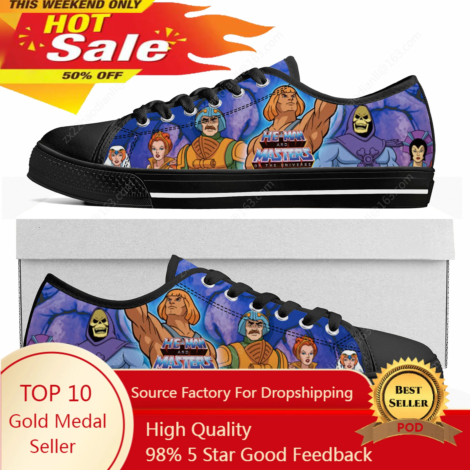 

He-Man Masters Of The Universe Low Top High Quality Sneakers Mens Womens Teenager Canvas Sneaker Casual Couple Shoes Custom Shoe