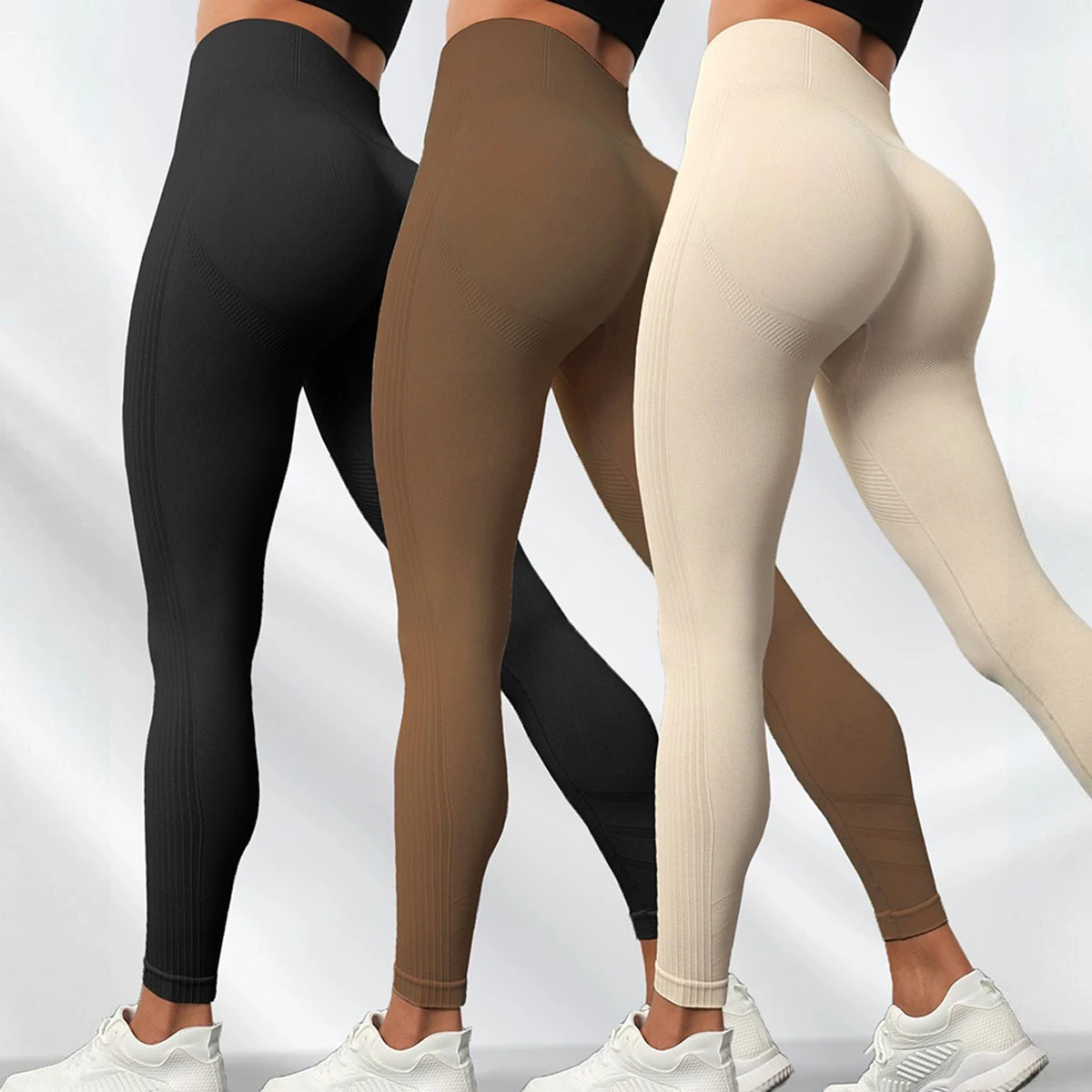 

Компрессионные леггинсы с высокой талией для женщин: брюки для йоги, бега, фитнеса, пилатеса, спортивные штаны для зала