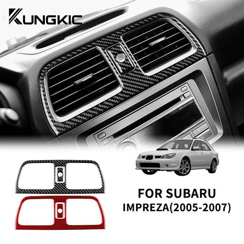 Marco de CD de ventilación de salida para Subaru Impreza 2005 2006 2007, accesorios interiores Stikcer de fibra de carbono suave Real