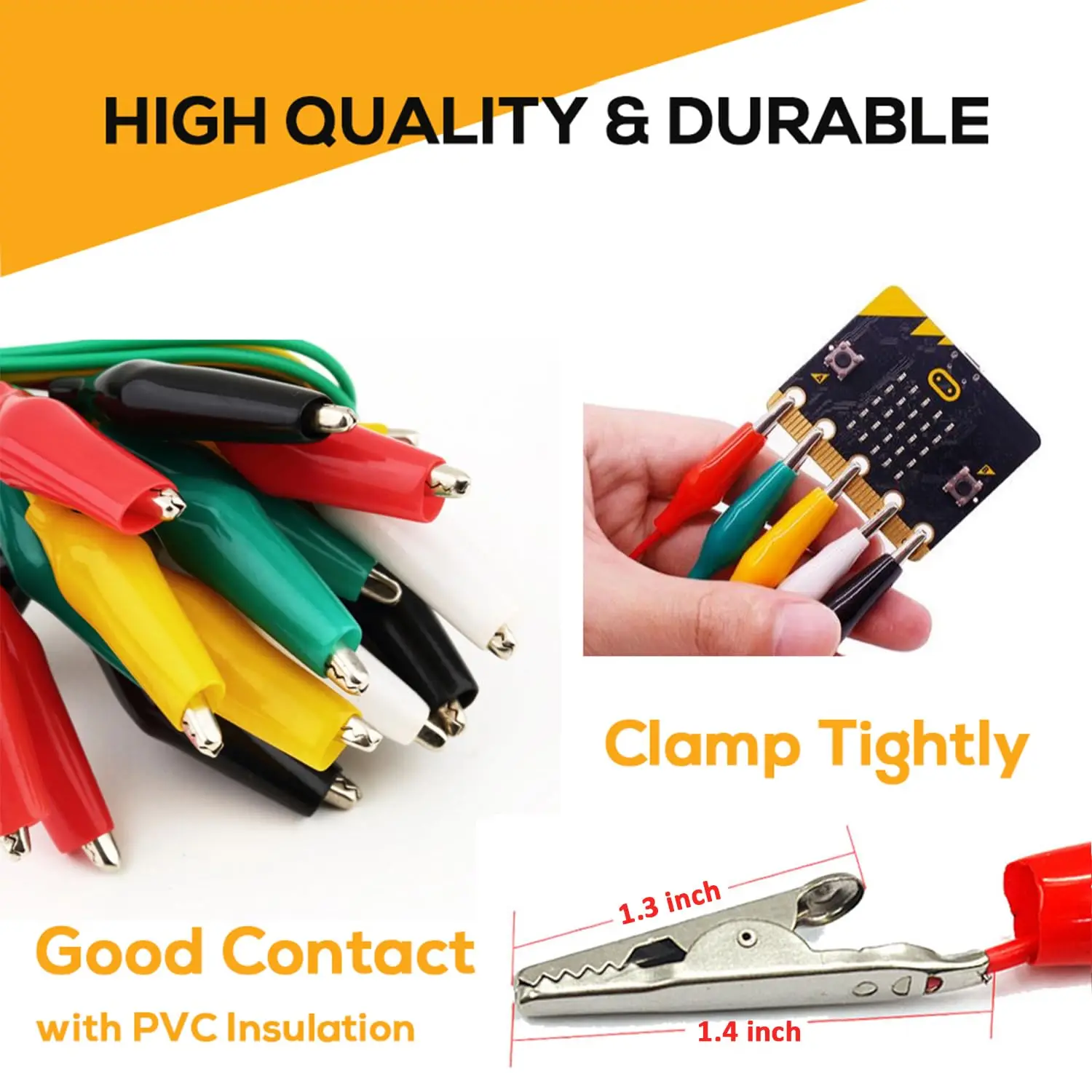 Premium Alligator Clips Electrical 5 Colors Test Leads with Testing Probes Crocodile Jumper Wires Cable with Alligator Clips