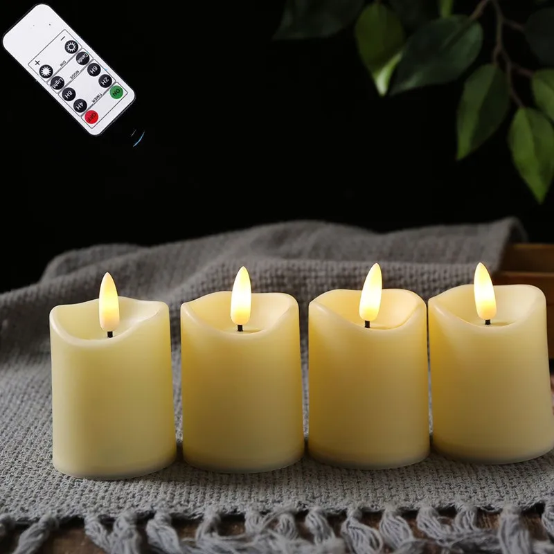 

Dia.5CM Remote control w/Timer Flameless Votive LED Candle Flickering Bullet 3D Flame Small Pillar Candle Lamp Home Decoratioon