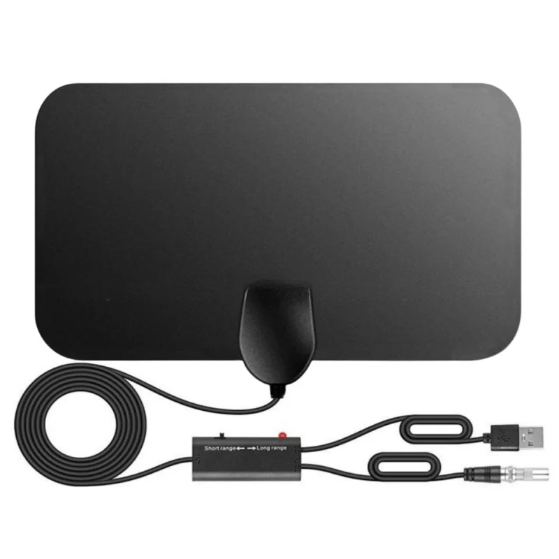 High-Definition Digital Mini HDTV TV Antenna Dual Amplifier Thin Film Ground Wave DVB-T2 for Clear Reception