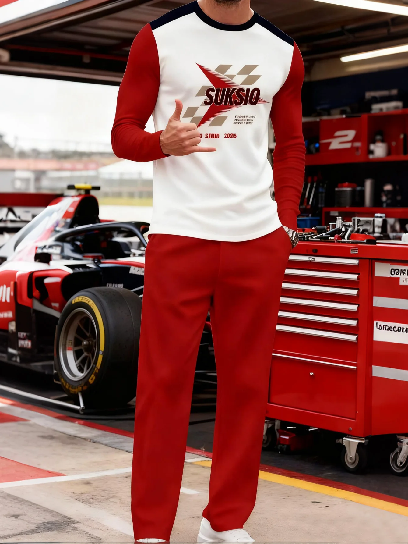 Ensemble à capuche décontracté tendance imprimé numérique 2 pièces pour hommes