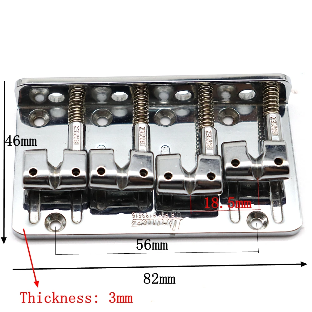 4 سلسلة جسر جيتار باس سلسلة سرج أسود وكروم لأجزاء باس الكهربائية