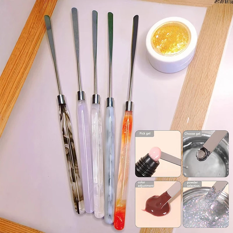 1 Stück Acryl-Rührstab mit Griff für Nagelkunst, Mischspatel, Schaber für Farbgel, Puder, Flüssigfoundation, Maniküre, Make-up-Werkzeug