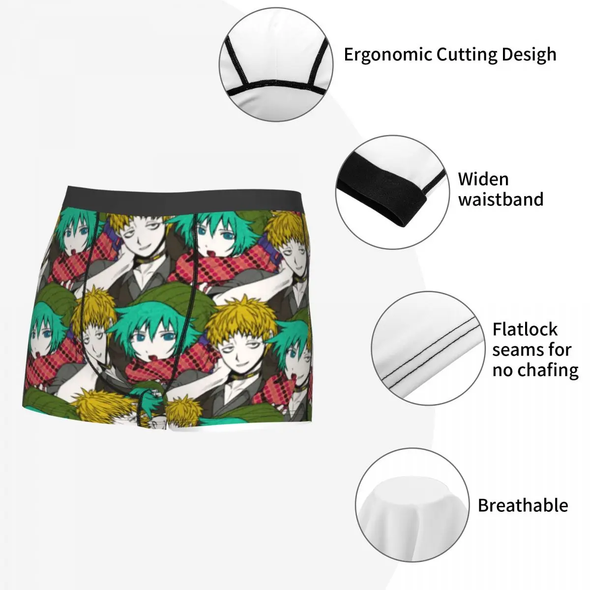 Sexy Boxer Shin Tsukimi Keiji Shinoji Shorts Panties Men\'s Underwear Your Turn To Die Anime Game Underpants for Homme Plus Size