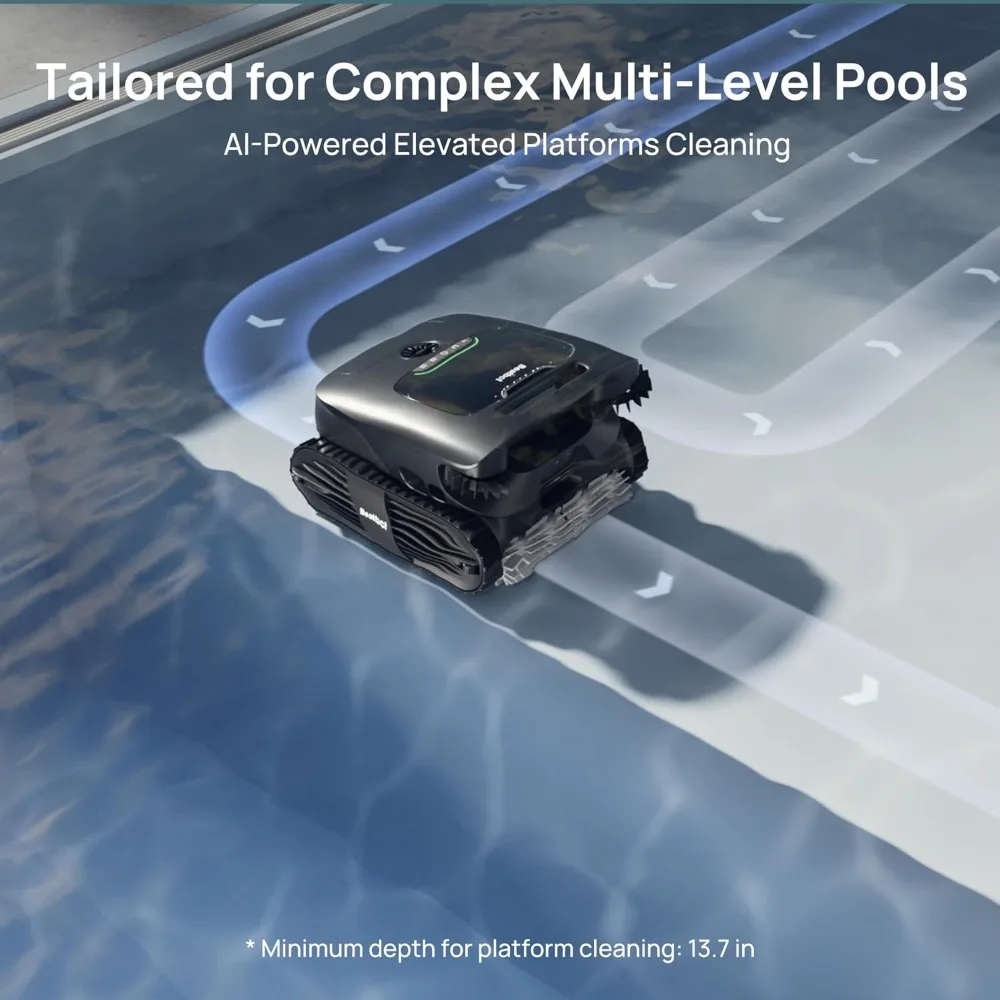 Wireless swimming pool vacuum robot,suitable for complex swimming pools,swimming pool mapping with AI cameras,and 5-in-1cleaning