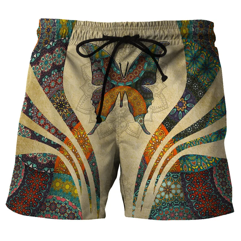 Tropen Tiki Maske Hibiskus Grafik Shorts Hosen 3D gedruckt Hip Hop Y2k Board Shorts Sommer Hawaii Badeanzug coole Surf Badehose