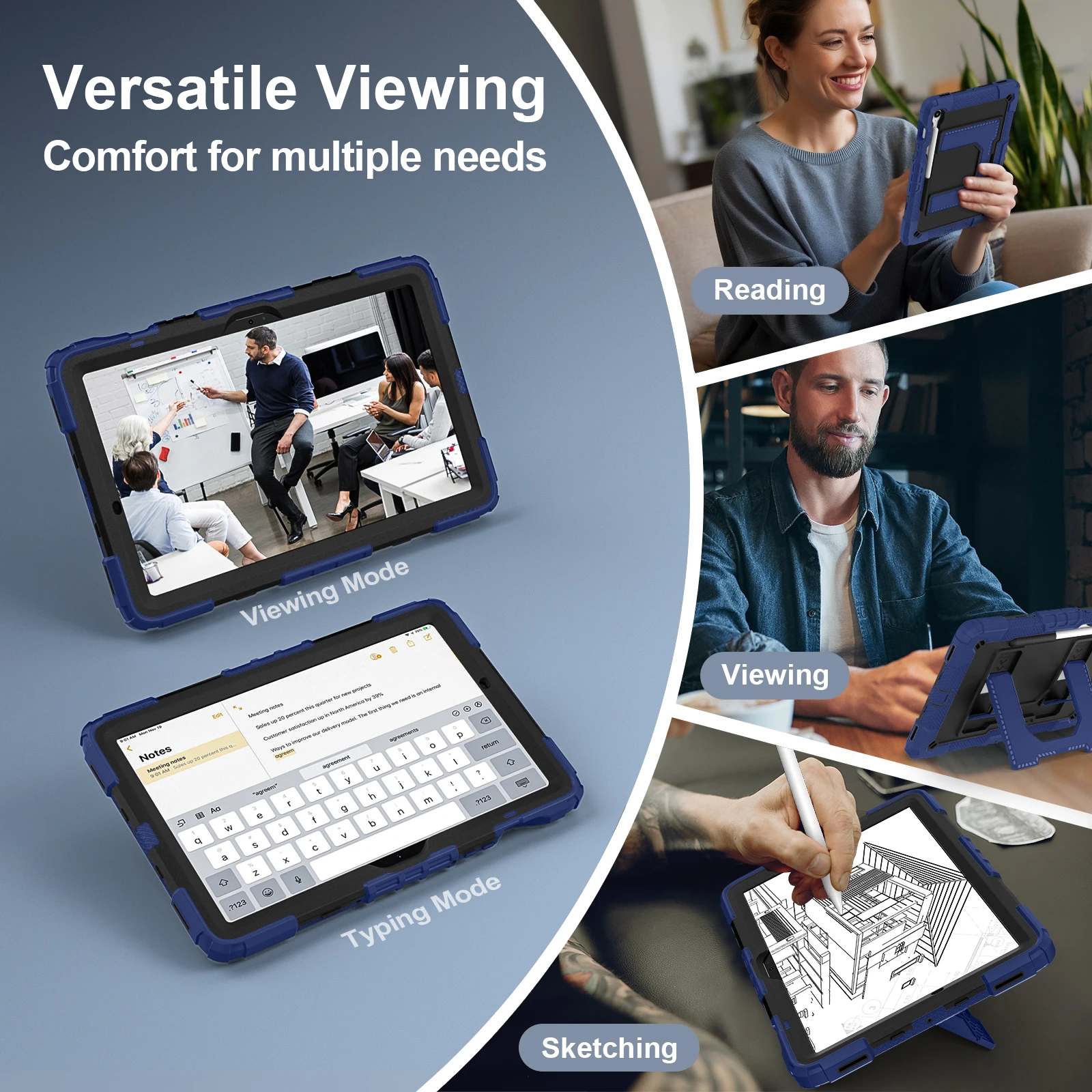 

Чехол-подставка для Samsung Tab S10 Lite, S9 FE, Tab A11, A9 Plus, S9 FE, S10 FE, A9+, A11+, прочный, толстый, ударопрочный, жесткий чехол для планшета