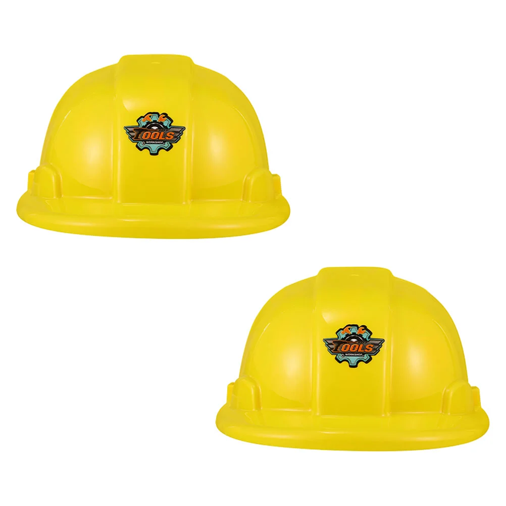 2 Pcs Tool Hat Kids Toys Construction Party Halloween Plastic Hard Hats Baby Worker