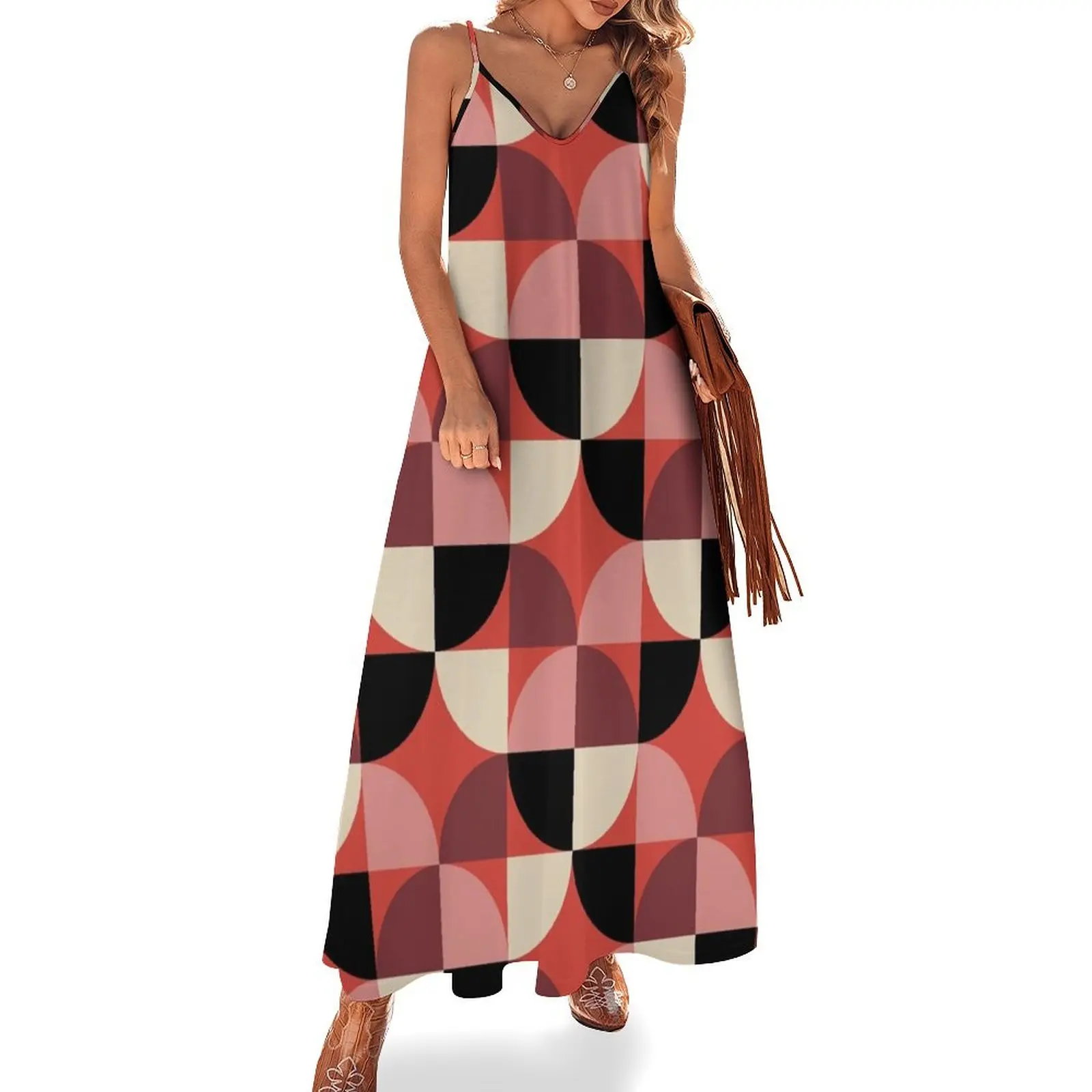 

Colorful Geometric Pattern 256 Sleeveless Long Dress Female clothing summer dress for women 2025 Dress