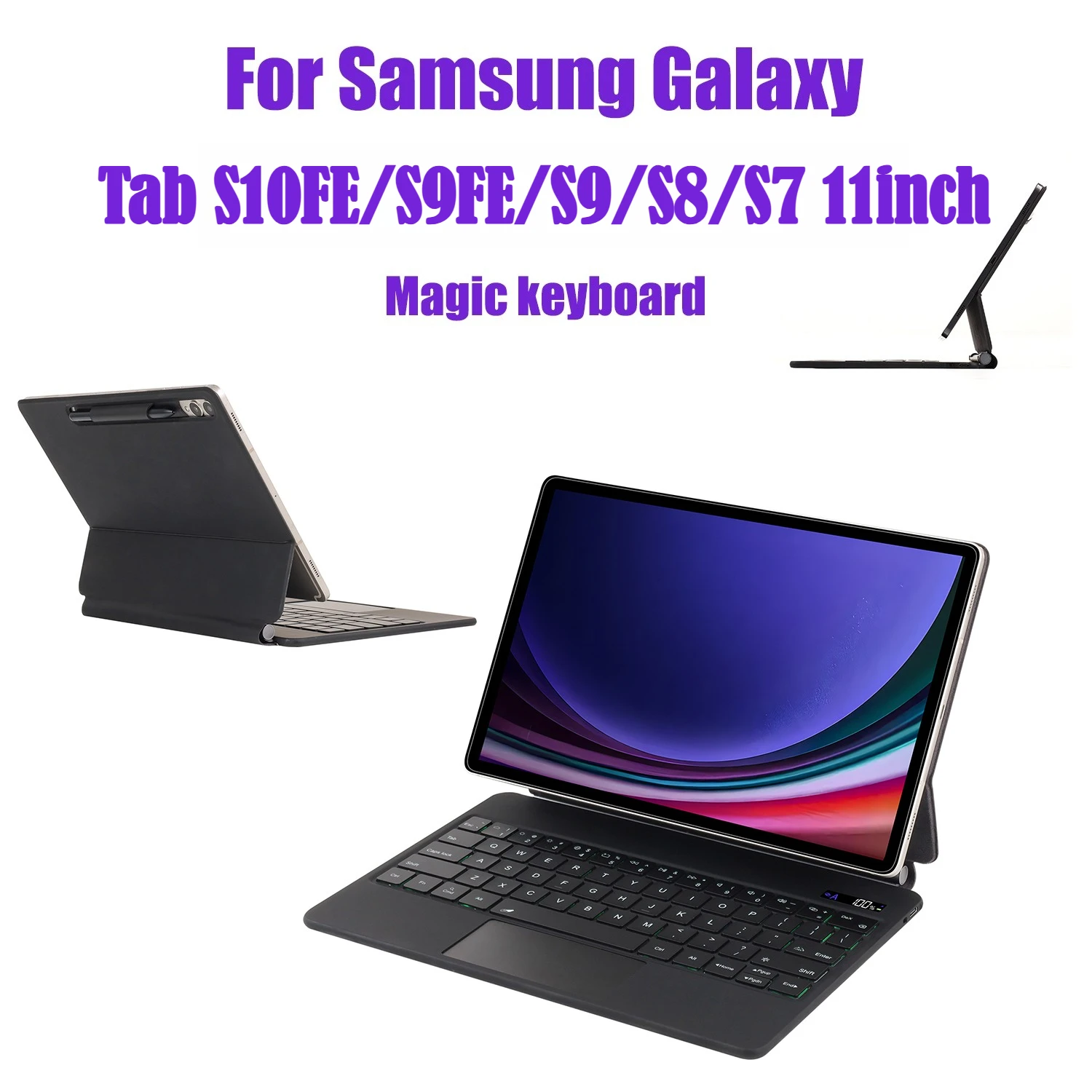 

2025 New Magic Keyboard Case for Samsung Galaxy Tab S10FE S9FE S9/S8/S7 11 Inch Tablet Official Smart Bluetooth Magnetic Cover