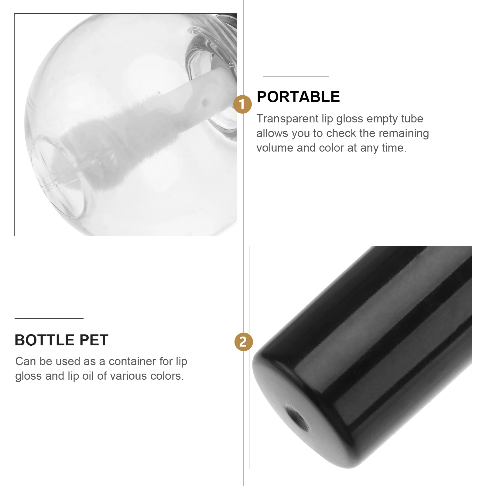 

10Pcs Lip Gloss Tube Transparent Reusable DIY Lip Balm Bottle Container for Travel Container