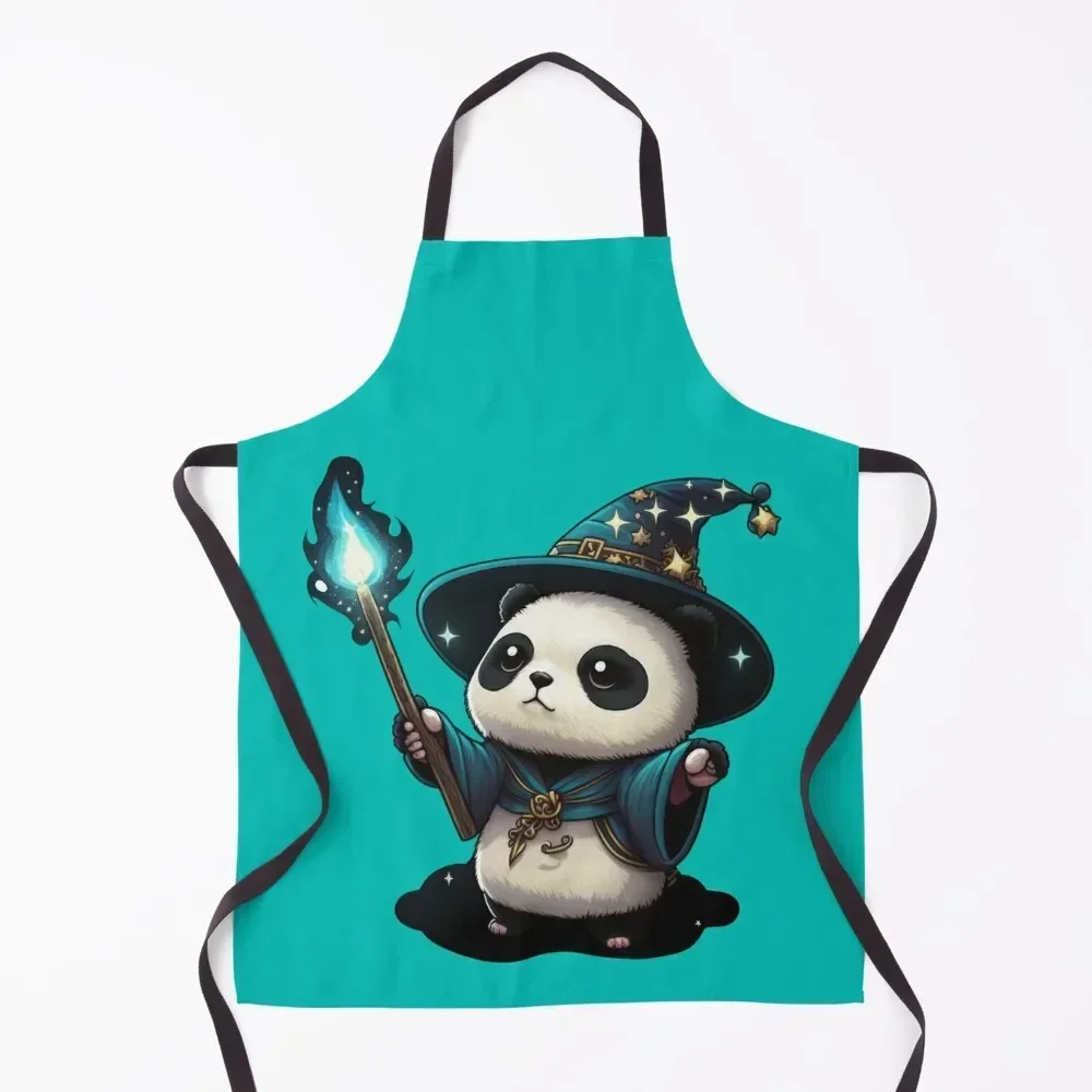 

Cute Magic Panda Wizard Apron Kitchens Accessories cook wear manicurist Dress Apron