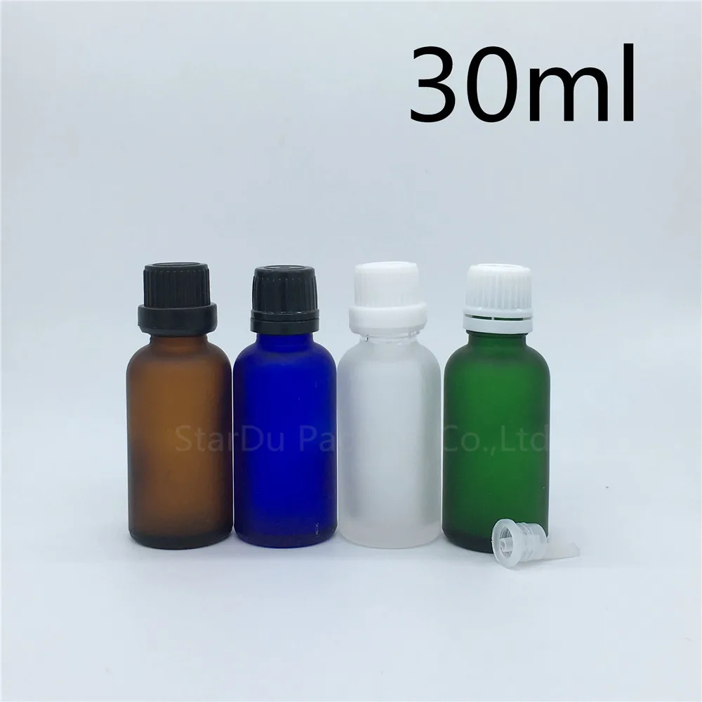 

Travel Bottle 30ml Green Blue Amber Transparent Frosted Glass Bottle, Vials Essential Oil Bottle With Tamper Evident Cap 500pcs