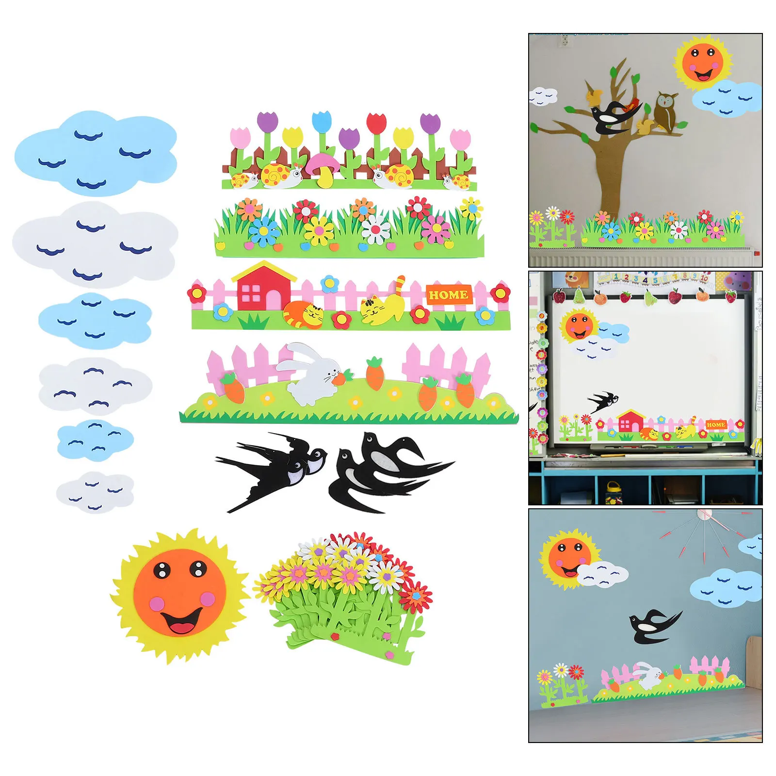 

1Set Bulletin Cutouts Creative Classroom Wall Decorations Cartoon Bulletin Board DIY Cutouts School Art Craft Decor Kindergarten