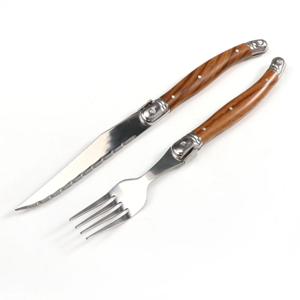 Stainless Steel Cutlery Set Plastic handle Steak Knife 3pcs Dinner Knife And 3pcs Fork Set Western Flatware Dinnerwares view 4
