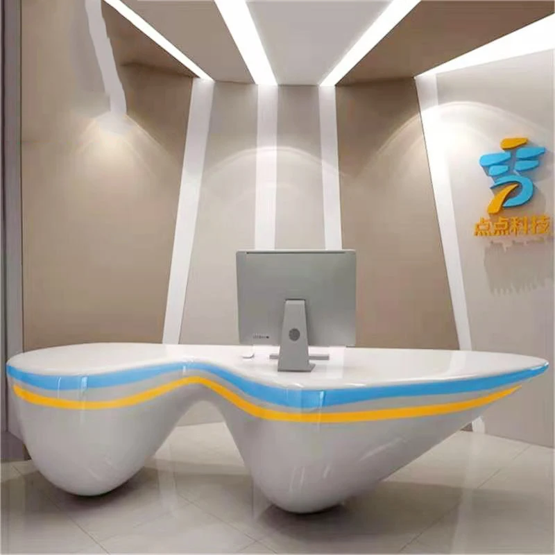 Q002B Durable FRP Front Desk l shape Ergonomic Design Offering Comfort Elegance for High-End Offices reception desk modern