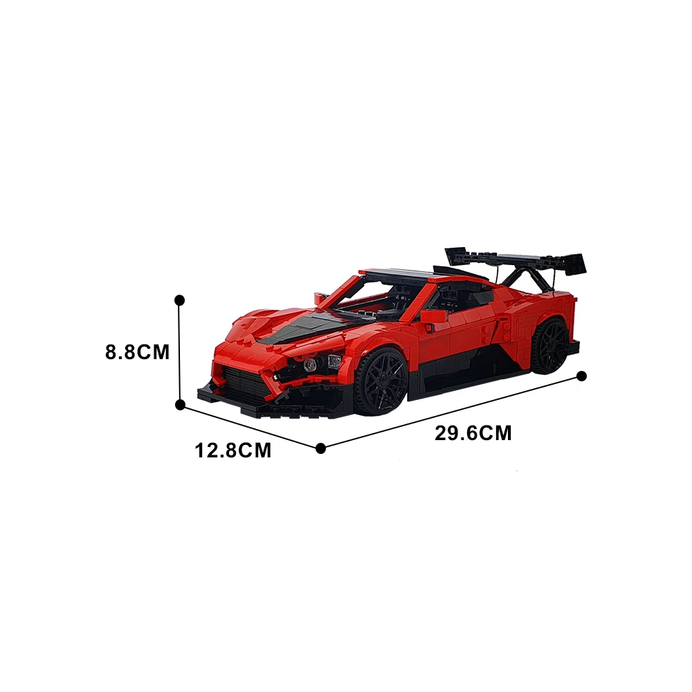 Moc Zenvo TSR-S samochód sportowy klocki DIY Model przeciągnij wyścigi skrzydło zabawki klocki zestawy samochodów sportowych dla dzieci i dorosłych prezenty