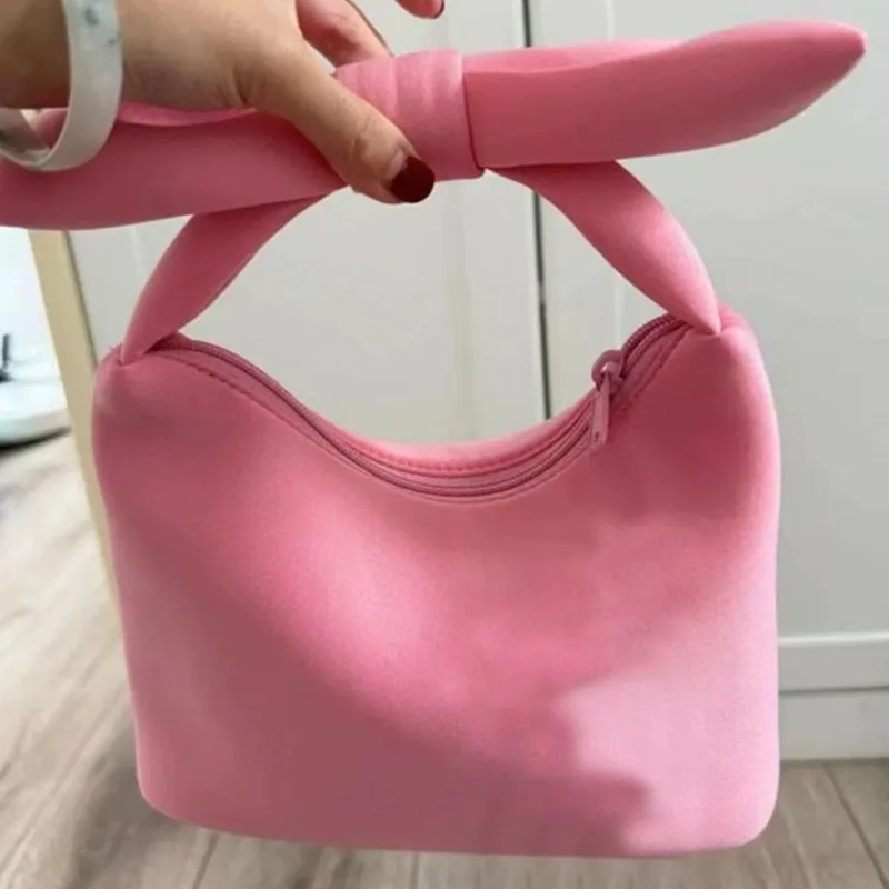 Retro Red Bow Handbag Women's Early Spring New Product Concave Shape Decorative Handbag Casual Cloud Small Bag Exquisite Leisure