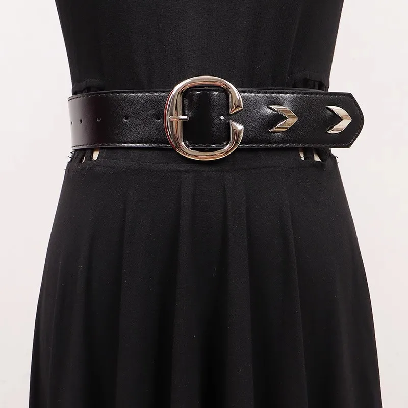 

Женские модные пояса из искусственной кожи с серебряной пряжкой, женское платье, корсеты, поясные ремни, украшения, широкий ремень R138