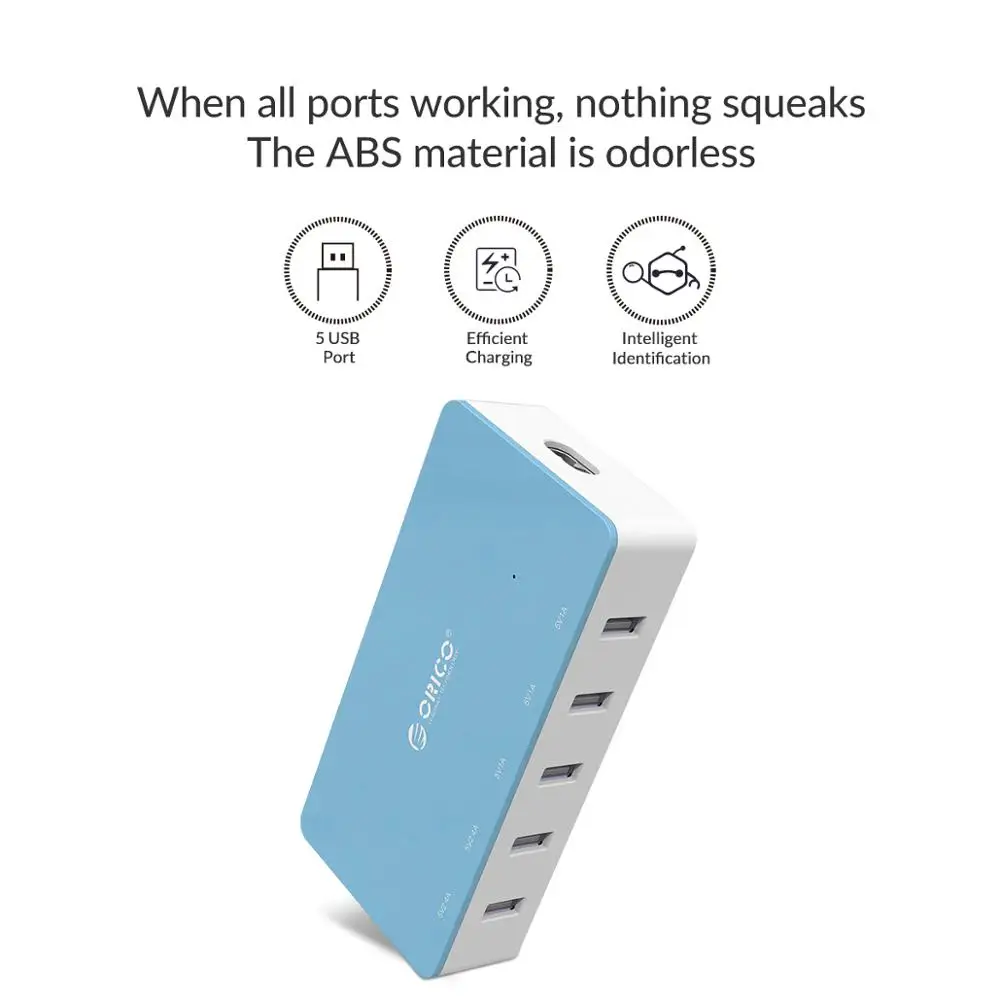 حوض شحن USB متعدد المنافذ ORICO ، سلسلة شاحن سطح المكتب ، iPhone ، سامسونج ، شاومي ، وهواوي ، مكتب منزلي ، محطة شاحن