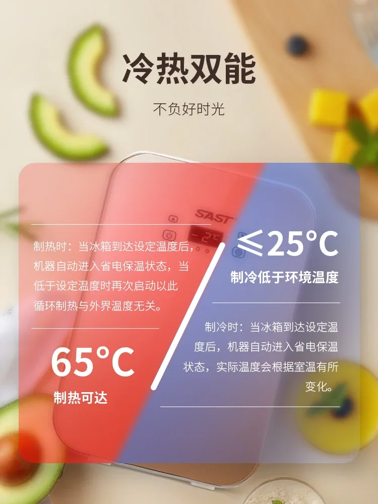 SAST Car Mini Mini Refrigerator Mini Dormitory Rental Room Small Breast Milk Single Freezer Dual Use in Car and Home 220V /12V