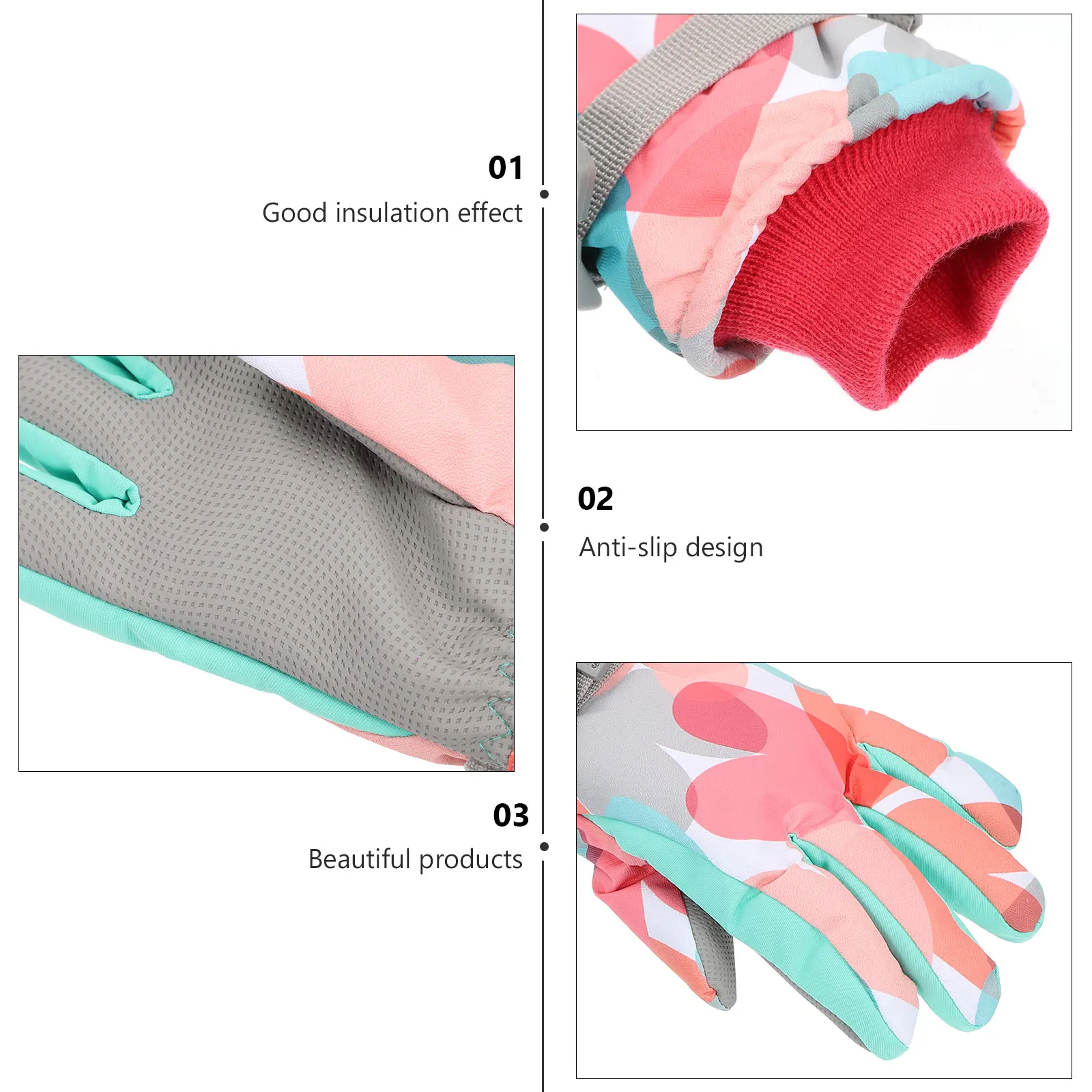 

1 Pair Kids Winter Waterproof Windproof Anti-Slip Warm Ski For Childrenwinter Gloves For Kids Warm Keeping Gloves Windproof Ski