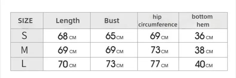 Size chart and fit details