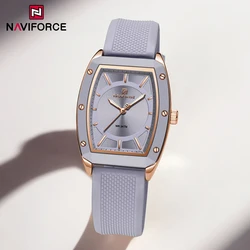 NAVIFORCE Women Quartz Watches Silicone Strap Student Sports Watch Big Dial Simple Tonneau Waterproof Wristwatches Dropshipping