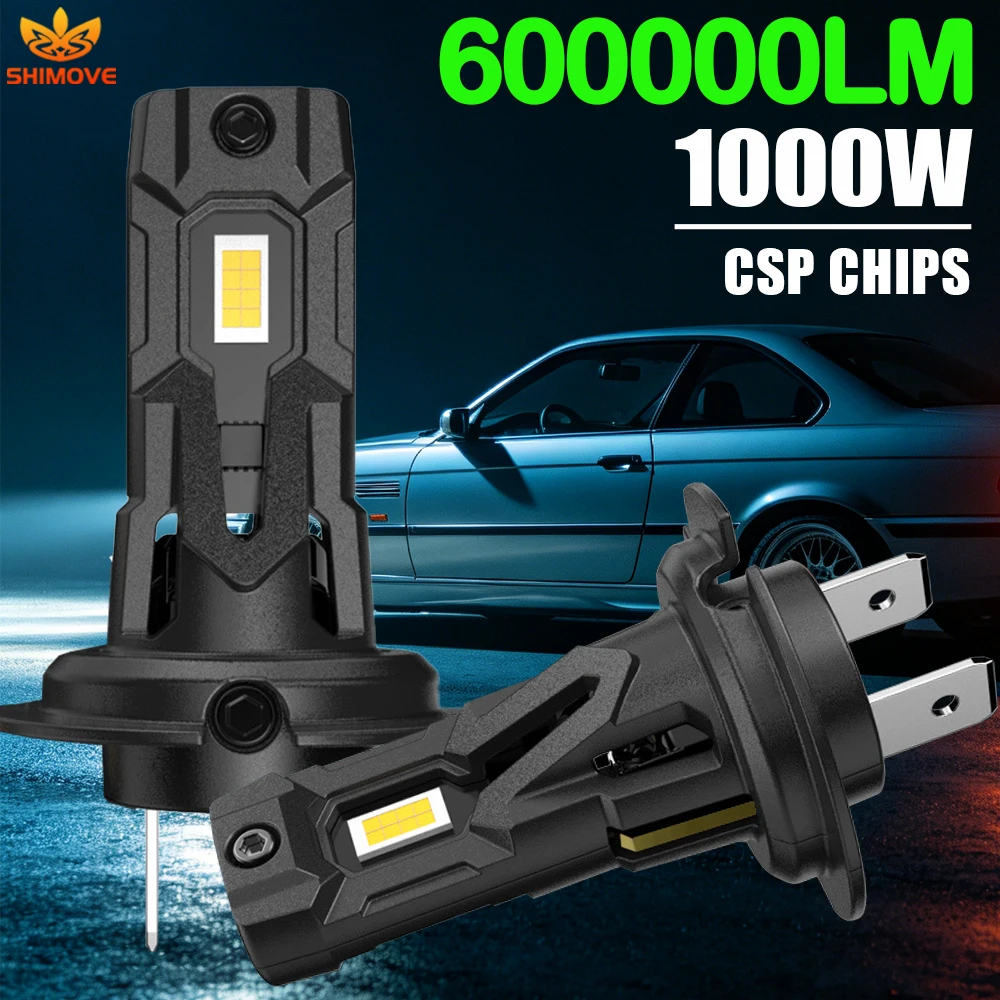 H7 Led Bulbs 600000LM Powerful Turbo LED Headlight Spotlights Diode Lights for Car Accessories 6000K White Ampoule LED H7 Fogger