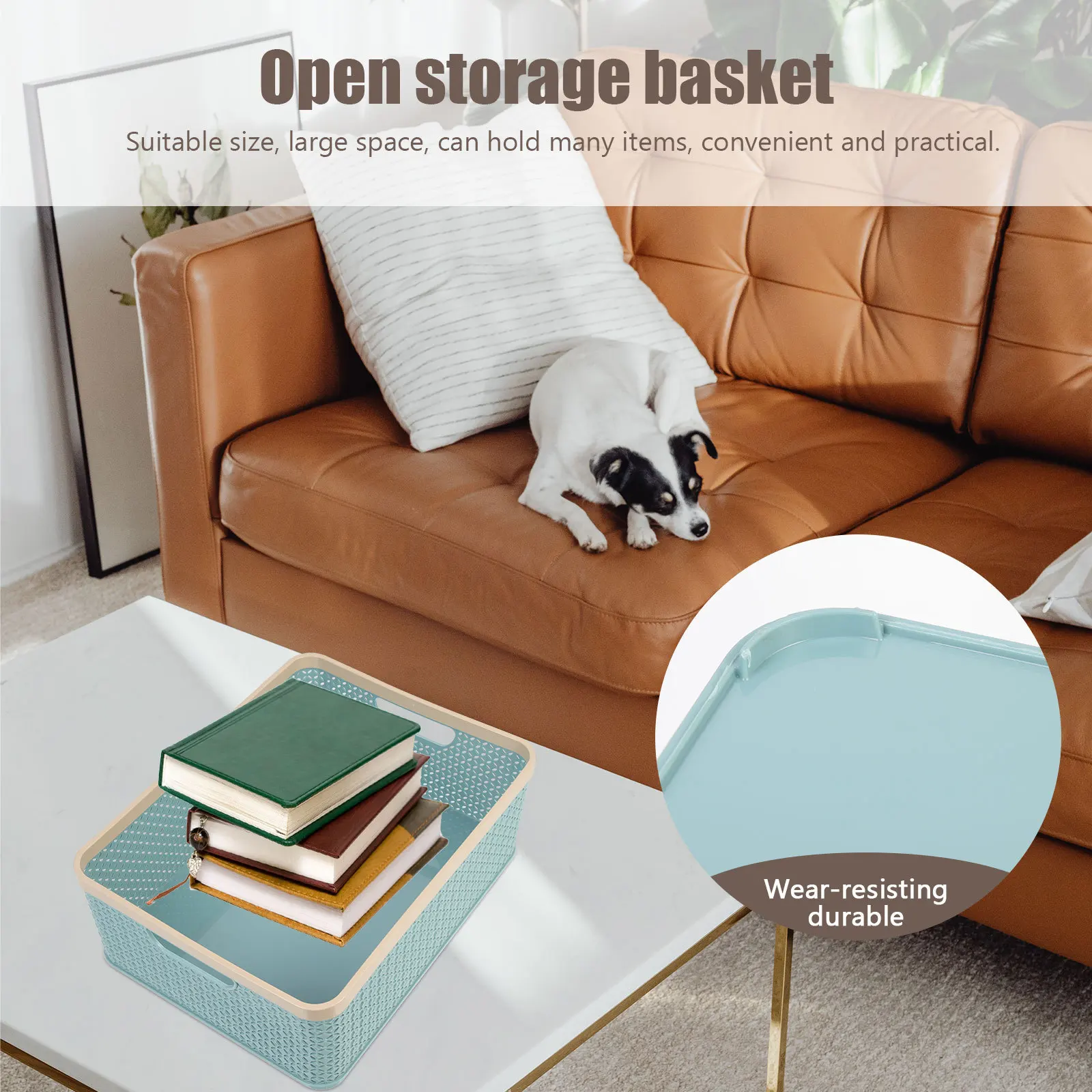 

Plastic Storage Basket Large Capacity Multi-Use Household Organizer For Sundries Desktop Decorative Basket