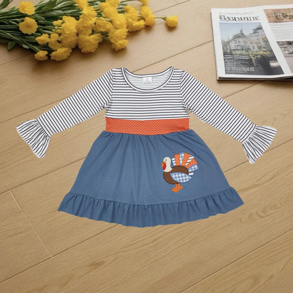 

9.23 Baby Girls Winter Dresses Baby Girls Thanksgiving Turkey Knee Length Dresses