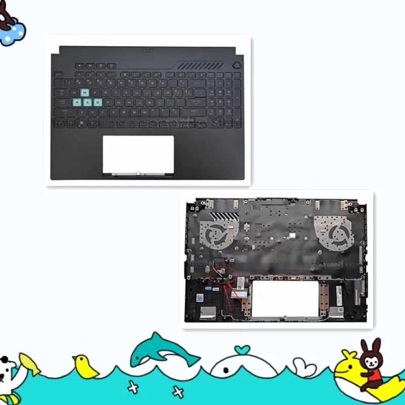 

Используется для TUF Gaming F16 FX607 FA607 FX607J Клавиатура с подсветкой и упором для рук 16 дюймов