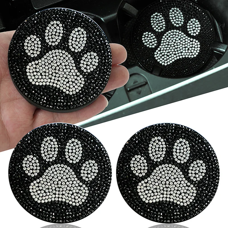 Fashion Trend Love Heart Cat's Paw Car Coaster PVC Anti-slip Mat Waterproof Coaster Car Interior Accessories Supplies